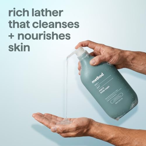 Method body wash bottle recycled plastic label