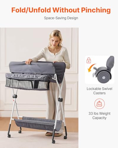 Adjustable height changing table view