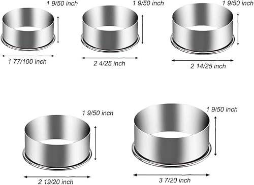 Set of five graduated circular baking molds