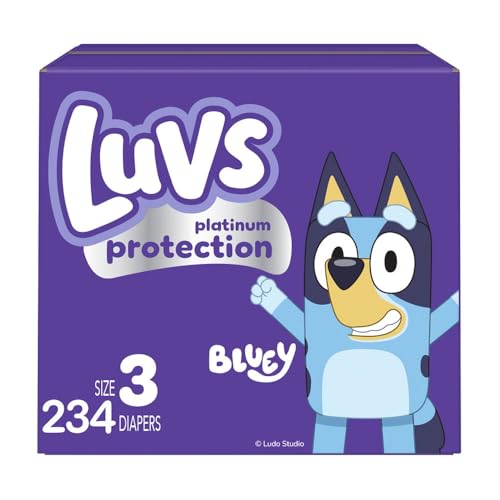 Luvs Size 3 Platinum Protection Bluey Diapers package