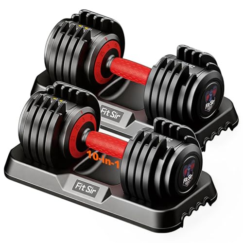 Fit Sir 10-in-1 Adjustable Dumbbell Set pair