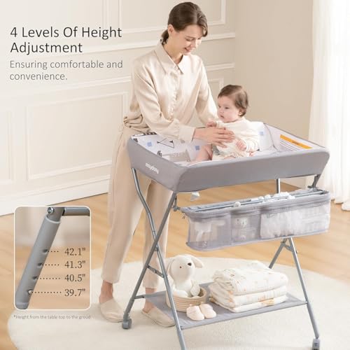 Maydolly foldable diaper station side view