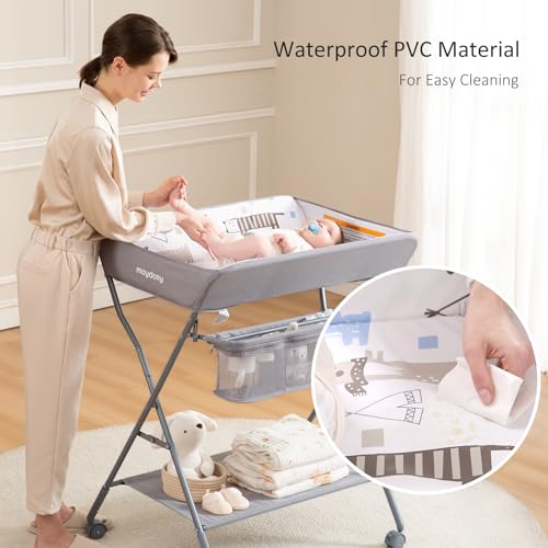 Storage baskets on Maydolly nursery organizer