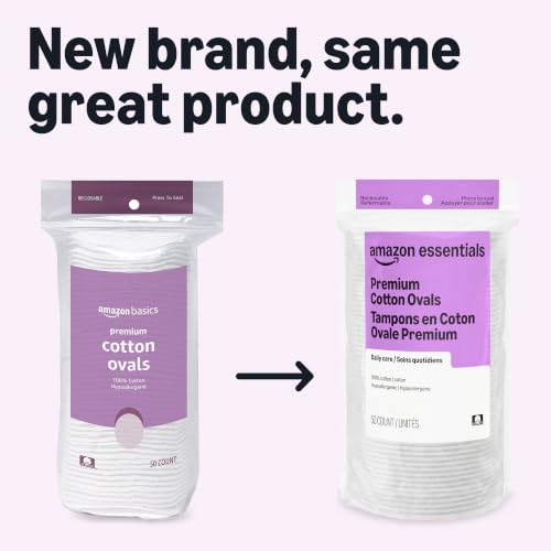 Close up of dual-sided cotton oval pad