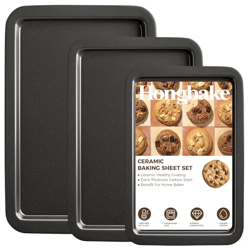 HONGBAKE Ceramic Baking Sheet Pan Set of 3 top view