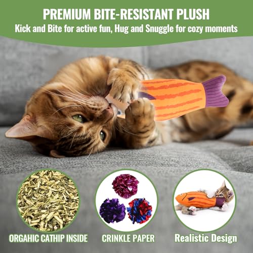 Multicolor catnip mice for interactive play