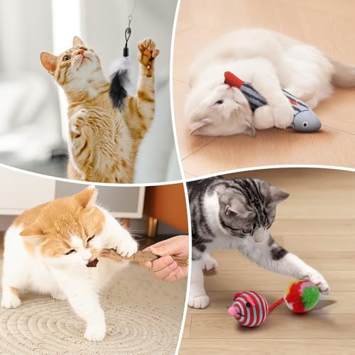 Selection of plush cat toys
