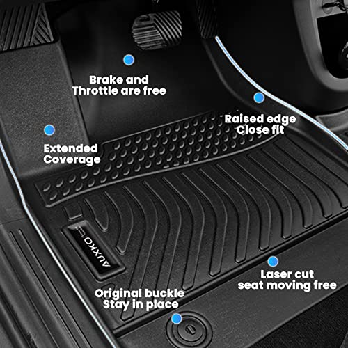 Floor mats showing non-slip nibs and retention clip