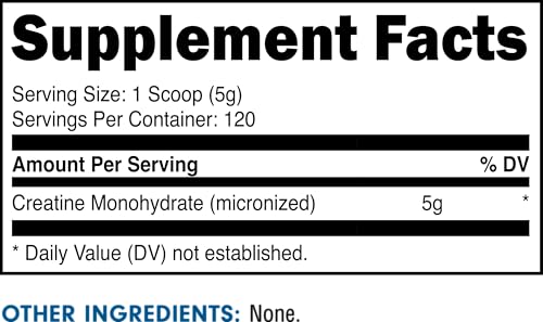 Bucked Up Pure Micronized Creatine supplement facts