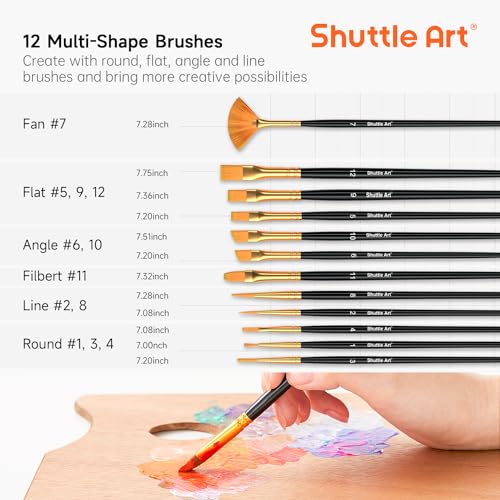 Art supply set with brushes and bottles