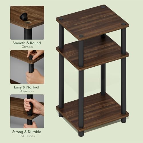 Furinno JUST Side Table with books and decor