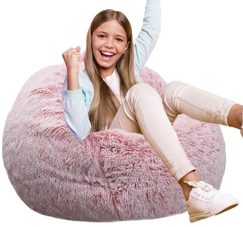 Kisoy Fluffy Bean Bag Chair Pink