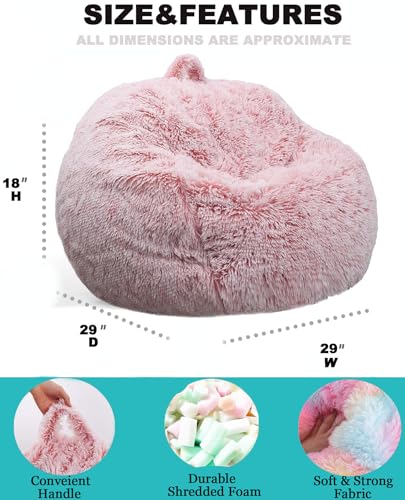 Kids bean bag chair side view