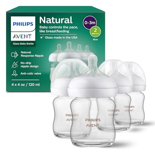 Philips Avent Natural Glass Baby Bottles 4-Pack