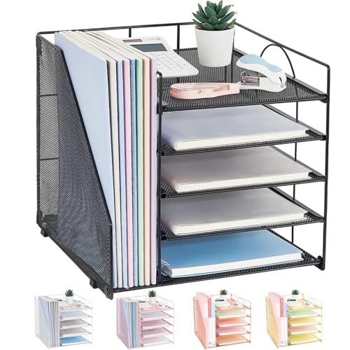 LEKETREE 5-tier desk organizer in black