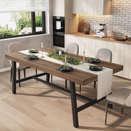 Garvee 71 inch farmhouse dining table in brown