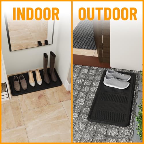 Ottomanson mat used in a mudroom entryway