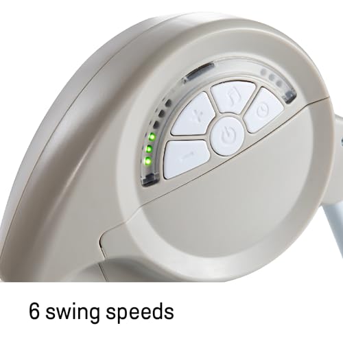 Close up of baby swing seat and headrest