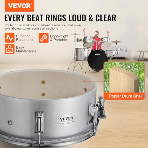 Full front view of VEVOR 22-inch drum set