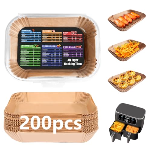 Adhjito 200PCS rectangular air fryer liners