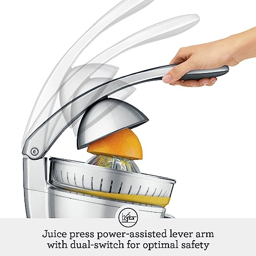 Breville citrus press with hinged arm open