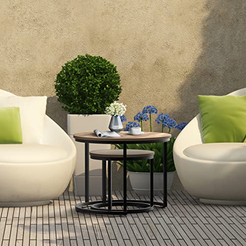 Top down view of round coffee tables