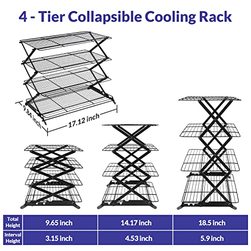Four-tier stackable wire baking rack