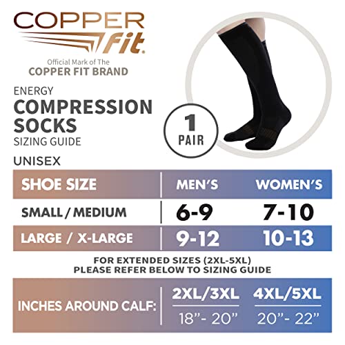Copper Fit black compression socks folded