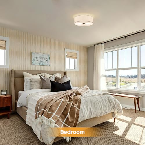 Mounted light in modern bedroom