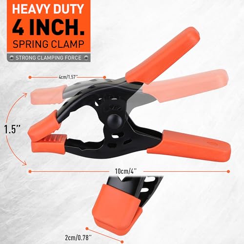 Full set of orange and black clamps
