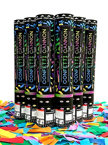 Confetti Sky 12 Inch Multicolor Confetti Cannons 6 Pack box