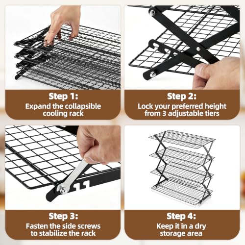 Side view of LIANYU baking rack with adjustable tiers