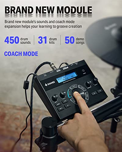 Donner DED-200 drum throne and sticks