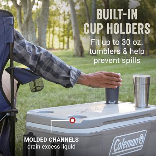 Coleman 62-Quart cooler with ruler measurement scale