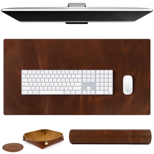 ELIZO Real Leather Desk Mat Set in Antique