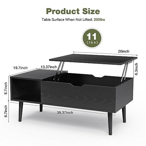 OLIXIS coffee table with tabletop lifted