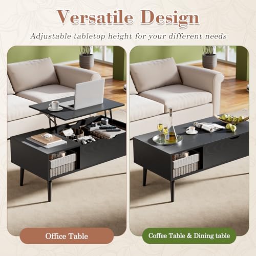 OLIXIS black coffee table in living room setting