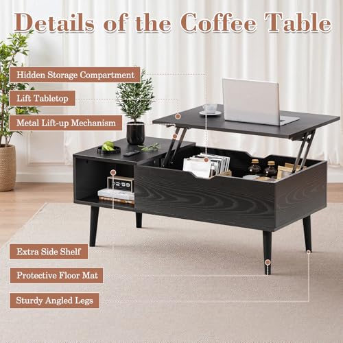 Top view of OLIXIS wood grain coffee table