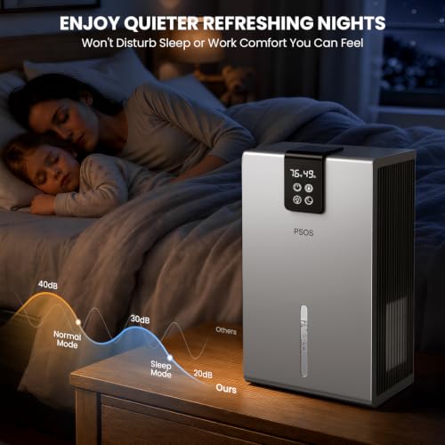 Side view of the gray PSOS home dehumidifier