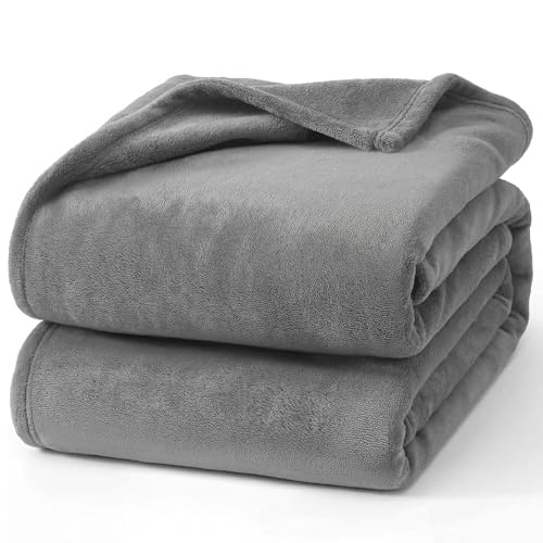 Hansleep Twin Grey Fleece Blanket folded