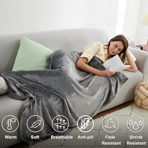The Hansleep Grey Fleece Blanket neatly stored
