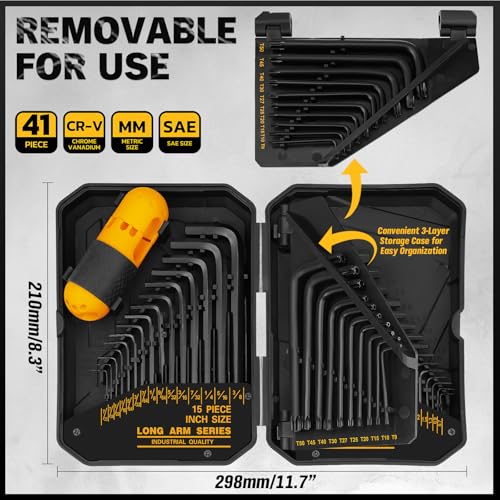 Close up of ELEAD hex key sizes and black-oxide finish