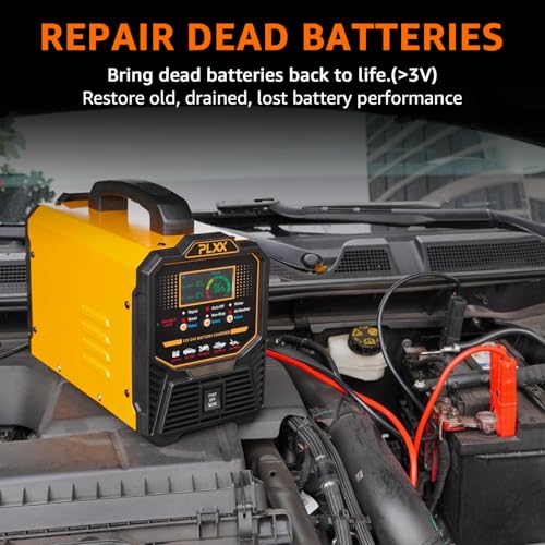 Backside view of PLXX heavy duty battery charger