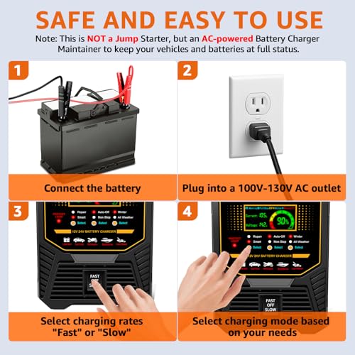 Side profile of orange PLXX battery maintainer