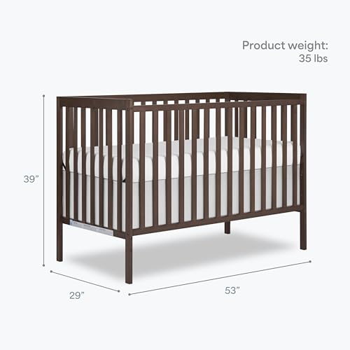 Dream On Me Synergy 5-in-1 Convertible Full Size Baby Crib Smokey Oak mattress support