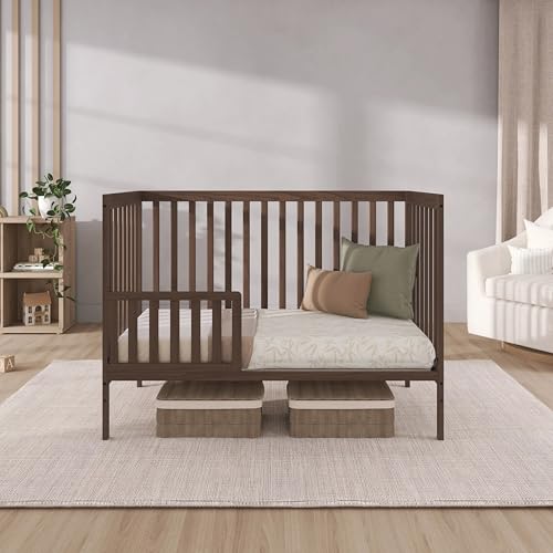 Dream On Me Synergy 5-in-1 Convertible Full Size Baby Crib Smokey Oak safety label