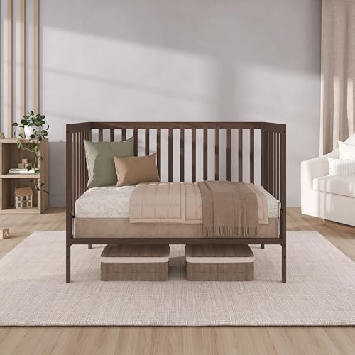 Dream On Me Synergy 5-in-1 Convertible Full Size Baby Crib Smokey Oak full size bed setup