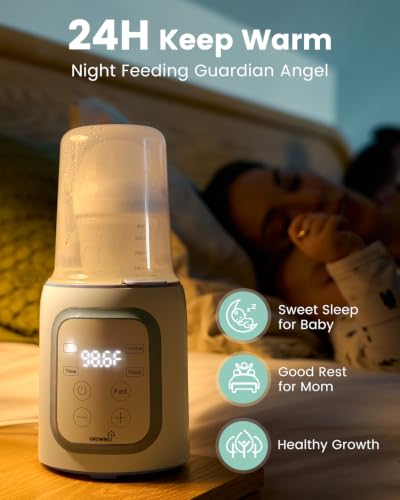 Grownsy bottle warmer heating a baby bottle