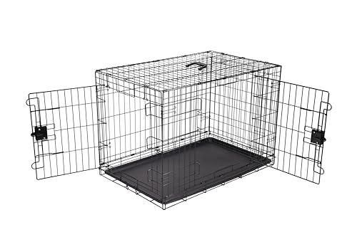 Basics 36-inch wire dog crate in black