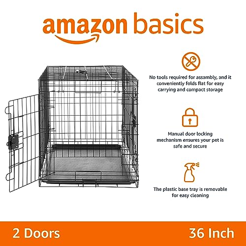 Folded Basics metal dog crate for storage